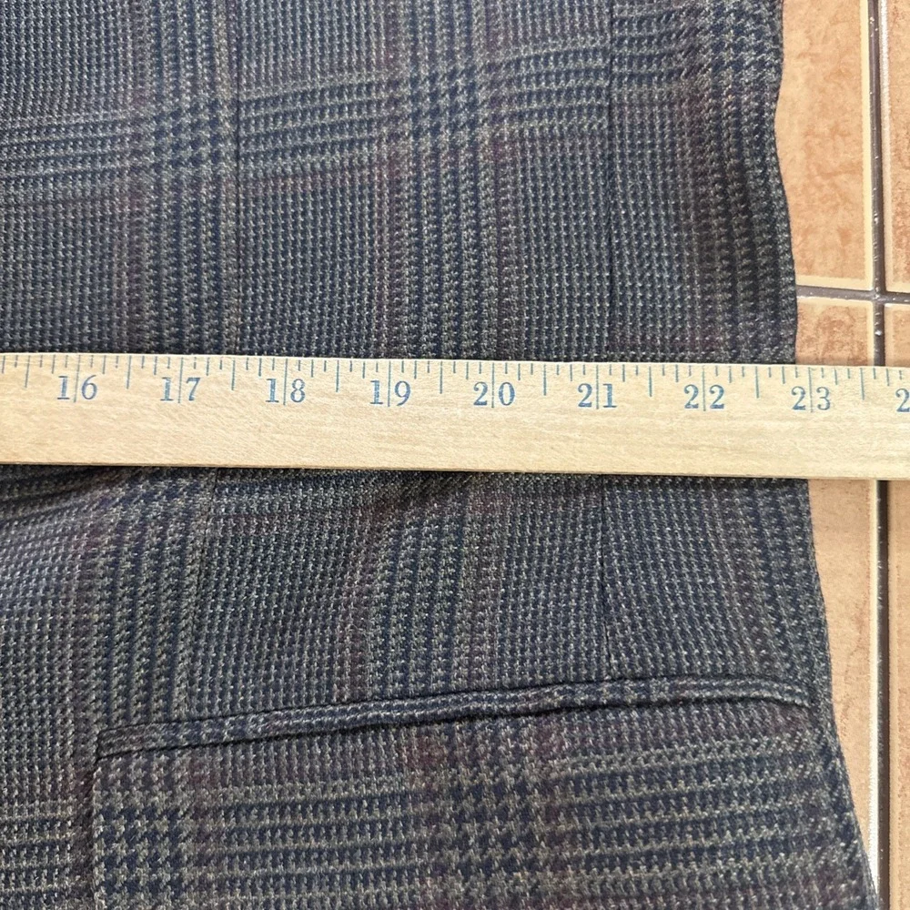 Jos A Bank Brown Glen Plaid 100% Wool Sport Coat Jacket Blazer Sz 46XL Flannel